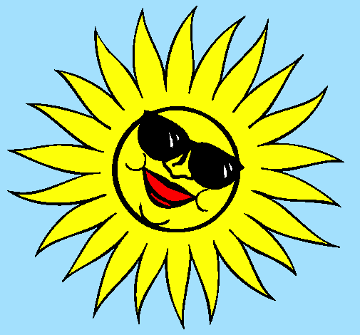 Sun with sunglasses
