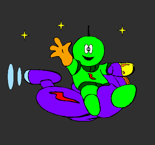Martian on space bike
