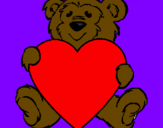 Coloring page Bear in love painted byandy20