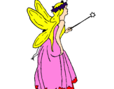 Coloring page Fairy with long hair painted byjose antonio