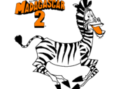 Coloring page Madagascar 2 Marty painted bylana