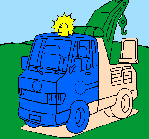 Coloring page Tow truck painted byomj90