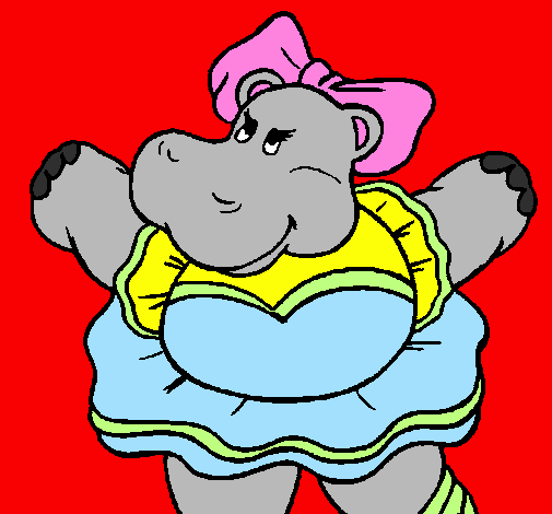 Hippopotamus with bow