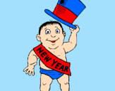Coloring page Baby New Year painted byfatima