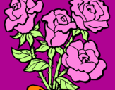Coloring page Bunch of roses painted byanonymous