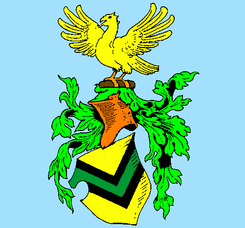 Shield with weapons and eagle 