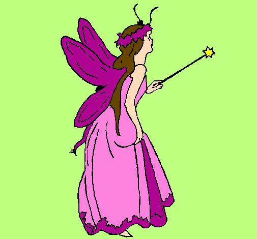 Coloring page Fairy with long hair painted byCandie