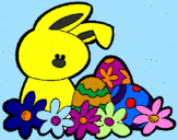 Coloring page Easter Bunny painted byFlor