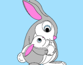 Coloring page Mother rabbit painted bymarina