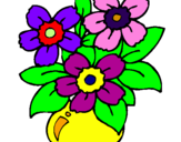Coloring page Vase of flowers painted byGeena