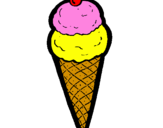 Coloring page Ice-cream cornet painted bylittle  wus boy 