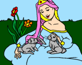 Coloring page Princess of the forest painted byXenia