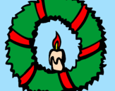 Coloring page Christmas wreath II painted byJohn