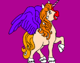 Coloring page Unicorn with wings painted byashley