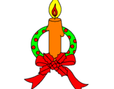 Coloring page Christmas candle III painted bycool boys