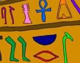 Coloring page Egyptian hieroglyphs painted bymetha