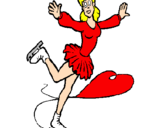 Coloring page Female ice skater painted byCuteGirls