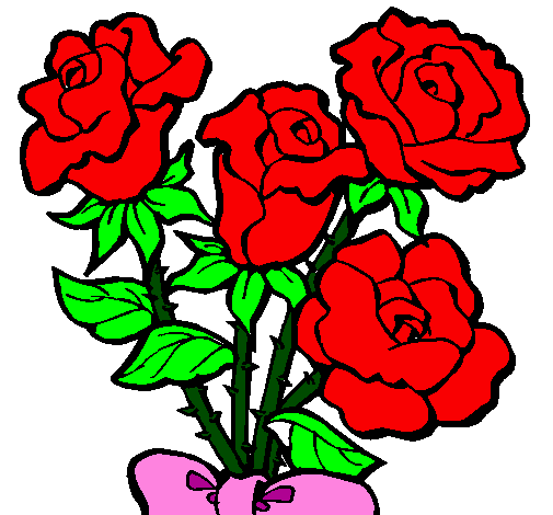 Coloring page Bunch of roses painted bysteve