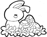 Coloring page Easter Bunny painted bysara