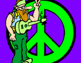 Coloring page Hippy musician painted bylolrz