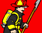 Coloring page Firefighter painted byomar