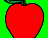 Coloring page apple painted bySara