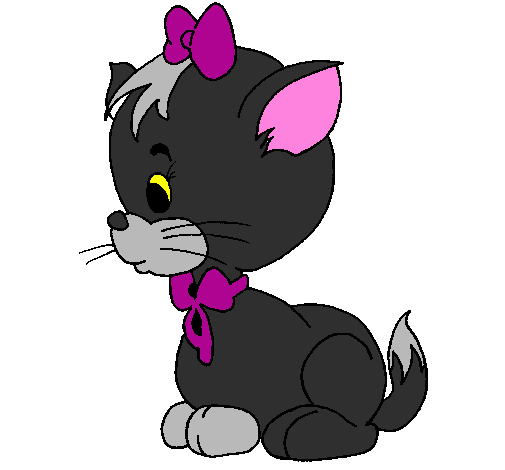 Cat with bow