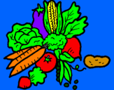 Coloring page vegetables painted byfatima