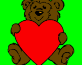 Coloring page Bear in love painted bydamien