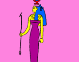 Coloring page Hathor painted byfernanda      campos