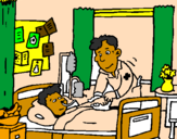 Coloring page Little boy in hospital painted byGABRIELLE