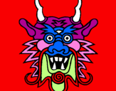 Coloring page Dragon face painted byMarga
