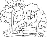 Coloring page Forest painted byjoel