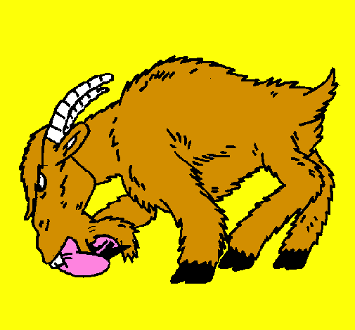 Coloring page Angry goat painted byL.J.
