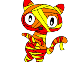 Coloring page Doodle the cat mummy painted bymari  fer