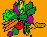 Coloring page vegetables painted bymarina