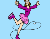 Coloring page Female ice skater painted byacirema