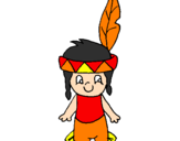 Coloring page Little Indian painted byrenu