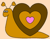 Coloring page Heart snail painted byMarga