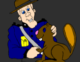 Coloring page Mounted police officer painted byHaden