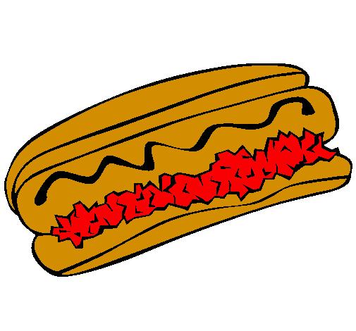 Coloring page Hot dog painted bylika