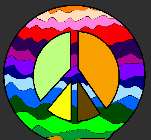 Coloring page Peace symbol painted bydarielys