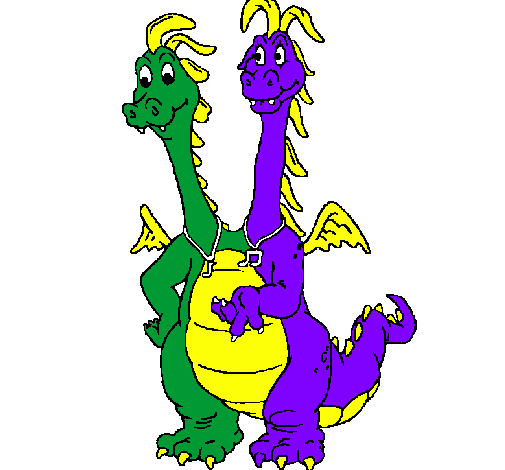 two headed dragon cartoon
