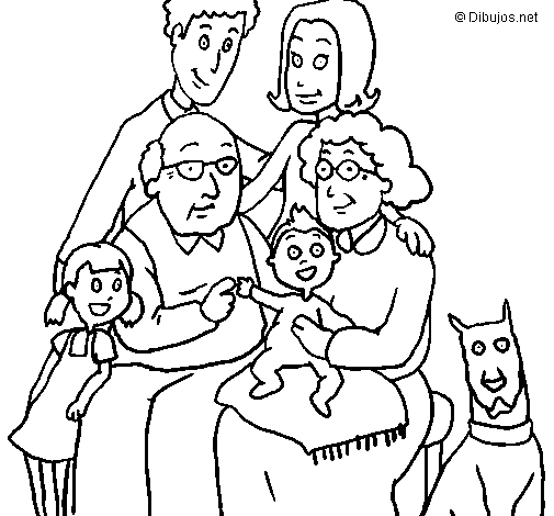 Coloring page Family  painted bylily