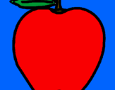 Coloring page apple painted bymary