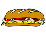 Coloring page Vegetable sandwich painted bymoy