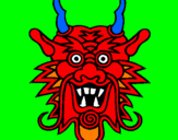 Coloring page Dragon face painted byL.J.