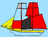 Coloring page Sailing boat painted bybrad