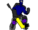 Coloring page Goaltender painted byJJ