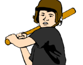 Coloring page Little boy batter painted byleandro